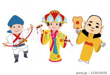 沖縄の伝統お祭り衣装 123028505