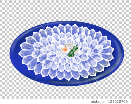 Hand-drawn illustration of fugu sashimi 123028766