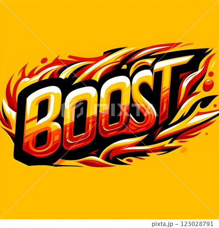 Boost: A Vibrant Typography Illustration  123028791