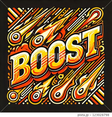 Boost: A Vibrant Typography Illustration  123028798
