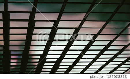 Grid Pattern Ceiling. Abstract Architectural Structure 123028838