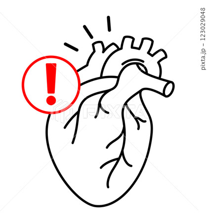 Heart risk of stroke line icon. Heart risk of stroke line icon. 123029048