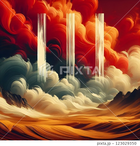 Ethereal Horizons: The Three Pillars  123029350