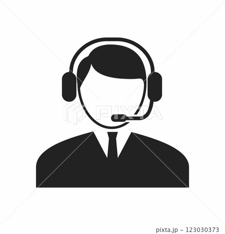 flat style service center operator icon 123030373