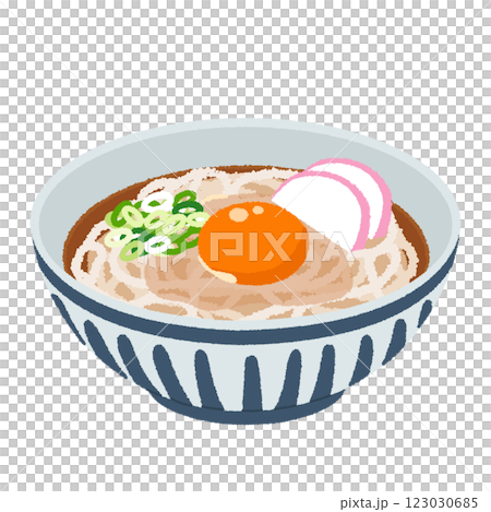 月見うどんのイラスト 123030685