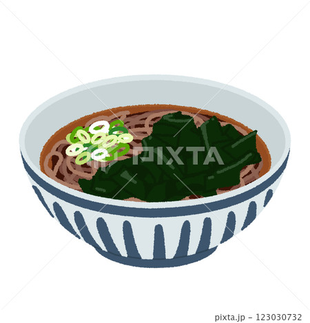 わかめそばのイラスト 123030732