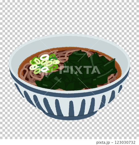 わかめそばのイラスト 123030732
