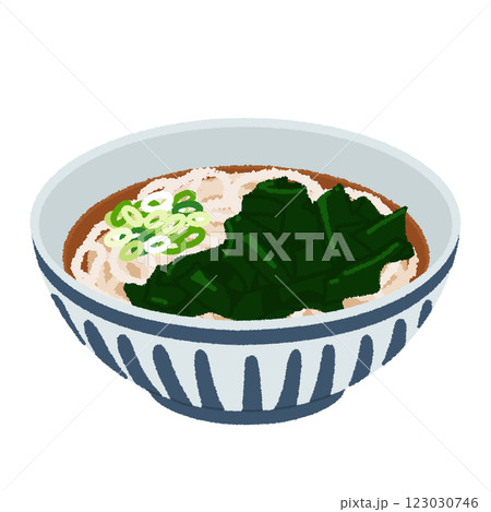 わかめうどんのイラスト 123030746