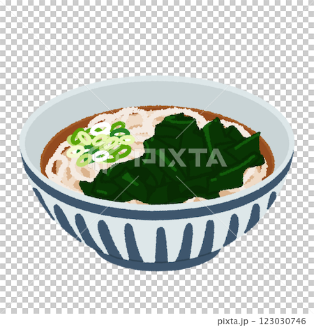 わかめうどんのイラスト 123030746