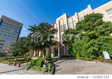 鹿児島県鹿児島市　快晴の鹿児島市庁舎本館と東別館 123031135