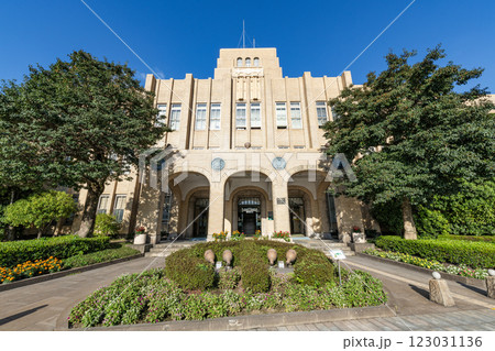 鹿児島県鹿児島市　快晴の鹿児島市庁舎本館 123031136