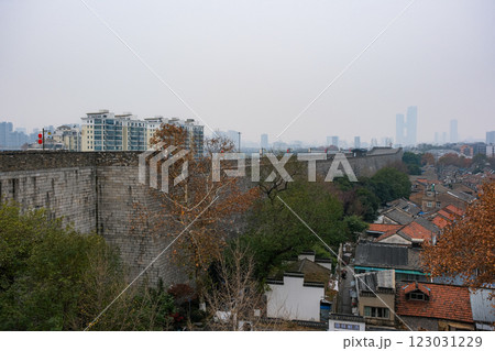 中国 南京市、南京城の城門、中華門 123031229