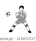 サッカーをする少年キーパー 123031517