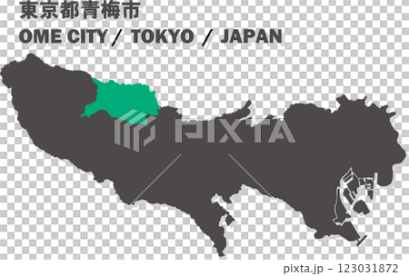 Map of Japan - Tokyo - Ome city illustration Map of Japan - Tokyo - Ome city illustration 123031872