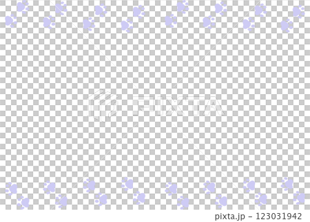 紫色の可愛い肉球のフレーム 123031942