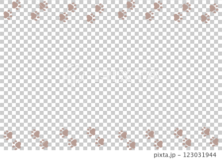薄い茶色の可愛い肉球のフレーム 123031944