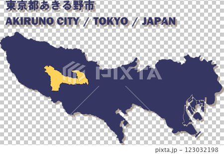 日本地図/東京/あきる野市ベクターイラスト 日本地図/東京/あきる野市ベクターイラスト 123032198