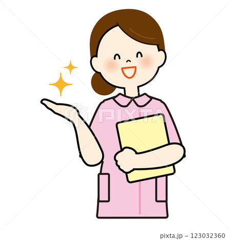 案内をする看護師のイラスト 123032360