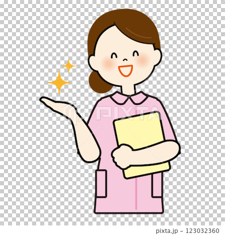 案内をする看護師のイラスト 123032360