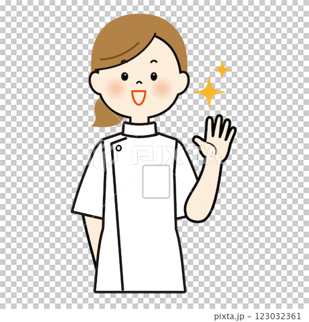 Illustration of a nurse waving Illustration of a nurse waving 123032361