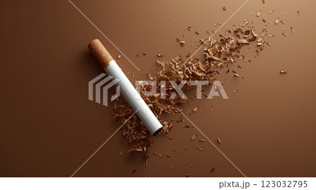 Cigarette and tobacco for damage healthy lifestyle poster copy space background 123032795