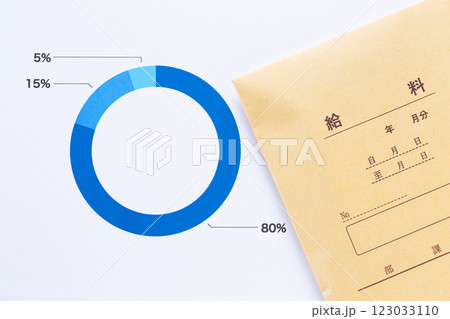 割合と比率のビジネスグラフと給料 123033110