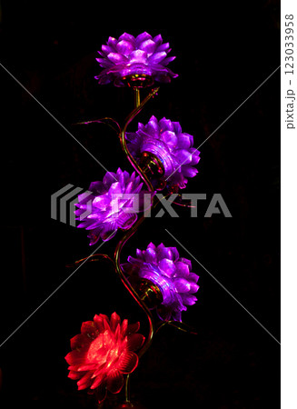 Flower lamp in a buddhist Temple, Vietnam 123033958