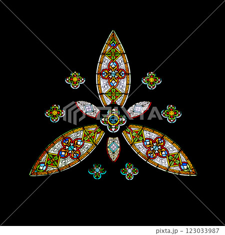 Triangle shape stained glass window 123033987