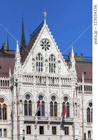 Facade of Hungarian parliament in Budapest Facade of Hungarian parliament in Budapest 123034136
