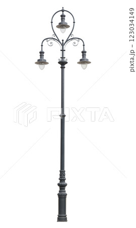 Street lamppost, isolated over white 123034149