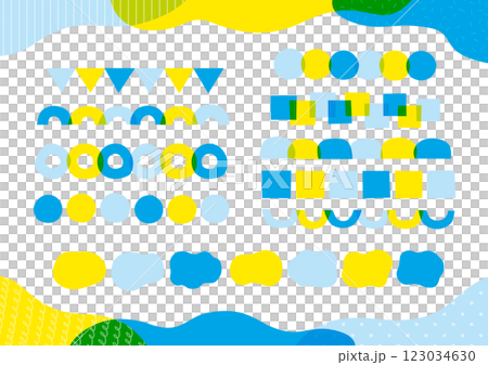 夏季手繪幾何裝飾和框架集 夏季手繪幾何裝飾和框架集 123034630