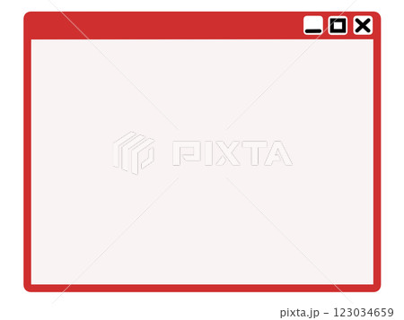 ウェブ風のシンプルなフレーム（赤・白） 123034659