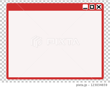 ウェブ風のシンプルなフレーム（赤・白） 123034659