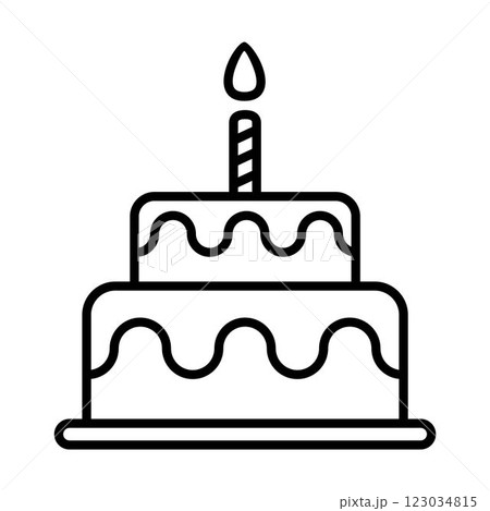 birthday cake outline style vector icon 123034815