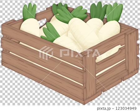 Local vegetables in a wooden basket 123034949