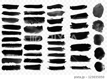 Vector set of black grunge brush strokes. Vector set of black grunge brush strokes. 123035050