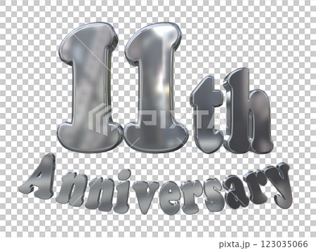 3DCG letters "11th Anniversary/11th Anniversary Mark Sparkling" Silver, Silver 3DCG letters "11th Anniversary/11th Anniversary Mark Sparkling" Silver, Silver 123035066