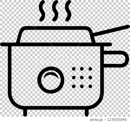 Deep fryer in outline icon style, kitchen appliances theme. Deep fryer in outline icon style, kitchen appliances theme. 123035840
