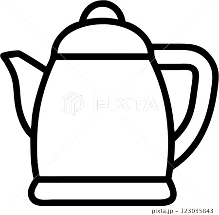 Kettle in outline icon style, kitchen appliances theme. 123035843