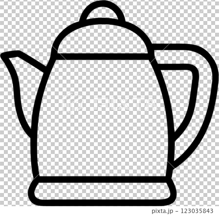Kettle in outline icon style, kitchen appliances theme. Kettle in outline icon style, kitchen appliances theme. 123035843