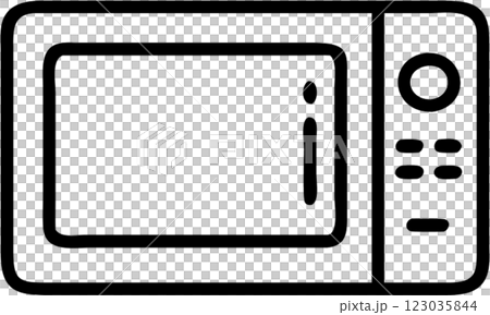 Microwave in outline icon style, kitchen appliances theme. 123035844