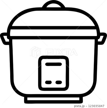 Rice cooker in outline icon style, kitchen appliances theme. Rice cooker in outline icon style, kitchen appliances theme. 123035847