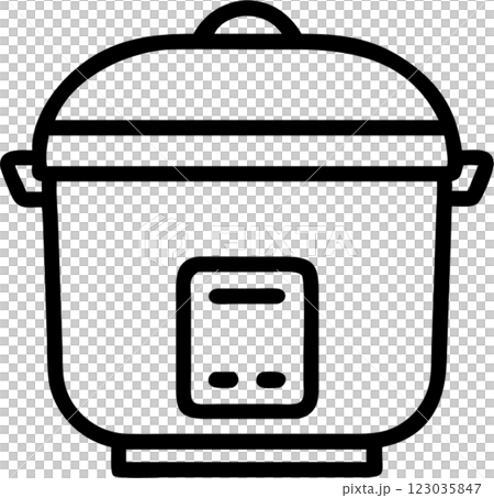 Rice cooker in outline icon style, kitchen appliances theme. Rice cooker in outline icon style, kitchen appliances theme. 123035847