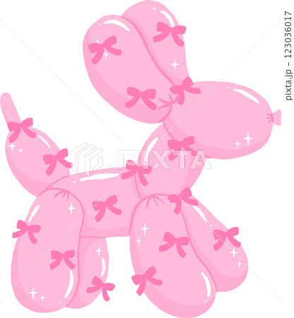 Coquette Pink Balloon Dog Shape liked adorned with Ribbon Bows Coquette Pink Balloon Dog Shape liked adorned with Ribbon Bows 123036017