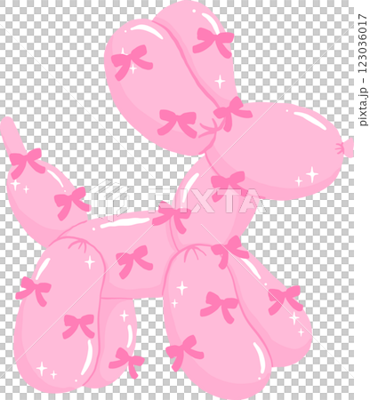 Coquette Pink Balloon Dog Shape liked adorned with Ribbon Bows Coquette Pink Balloon Dog Shape liked adorned with Ribbon Bows 123036017