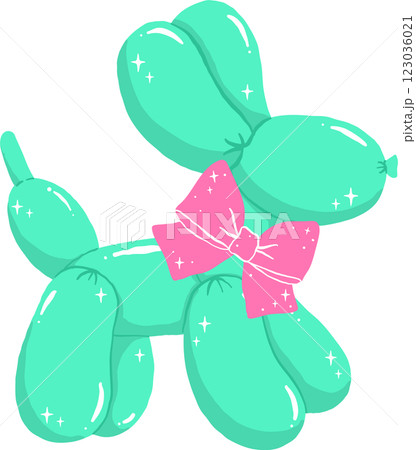 Coquette Mint Balloon Dog Shape liked adorned with Bow 123036021