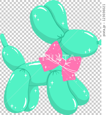 Coquette Mint Balloon Dog Shape liked adorned with Bow 123036021