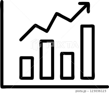 Analytics chart in outline icon style, management and organization category theme. 123036123