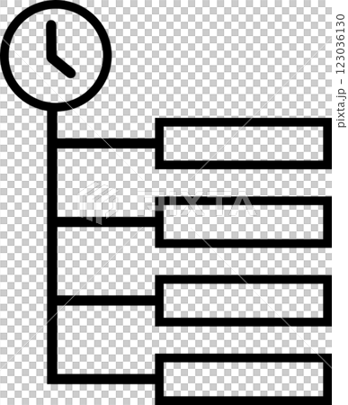 Project timeline in outline icon style, management and organization category theme. Project timeline in outline icon style, management and organization category theme. 123036130