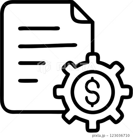 Budget finance management in outline icon style, management and organization category theme. 123036710